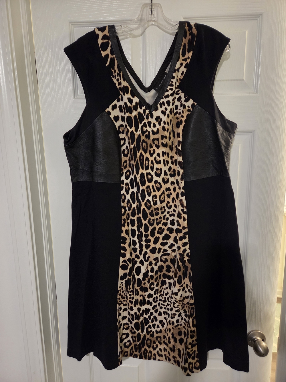 Lane Bryant Black Dress with Leopard-Print Center Panel